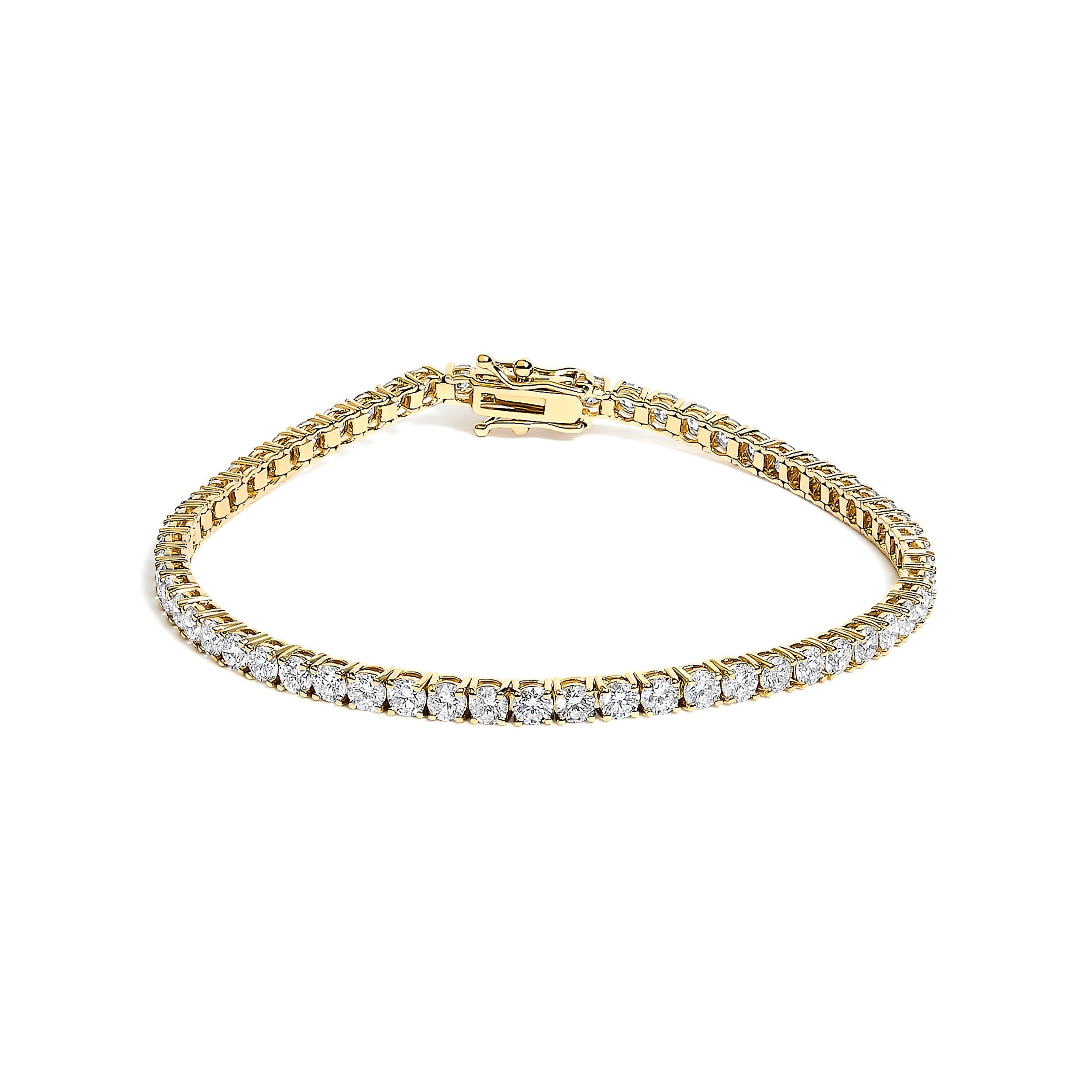 14K Yellow Gold Classic 5.00 Cttw Diamond Tennis Bracelet  DestGlow