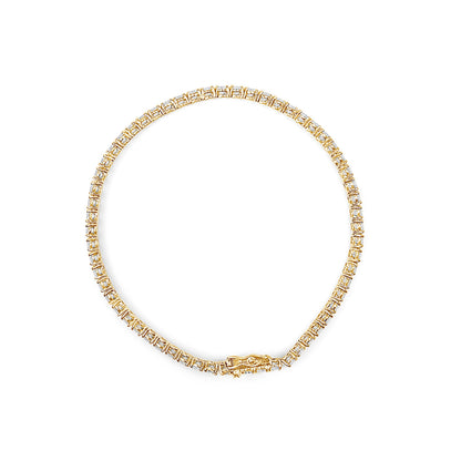 14K Yellow Gold Classic 5.00 Cttw Diamond Tennis Bracelet  DestGlow