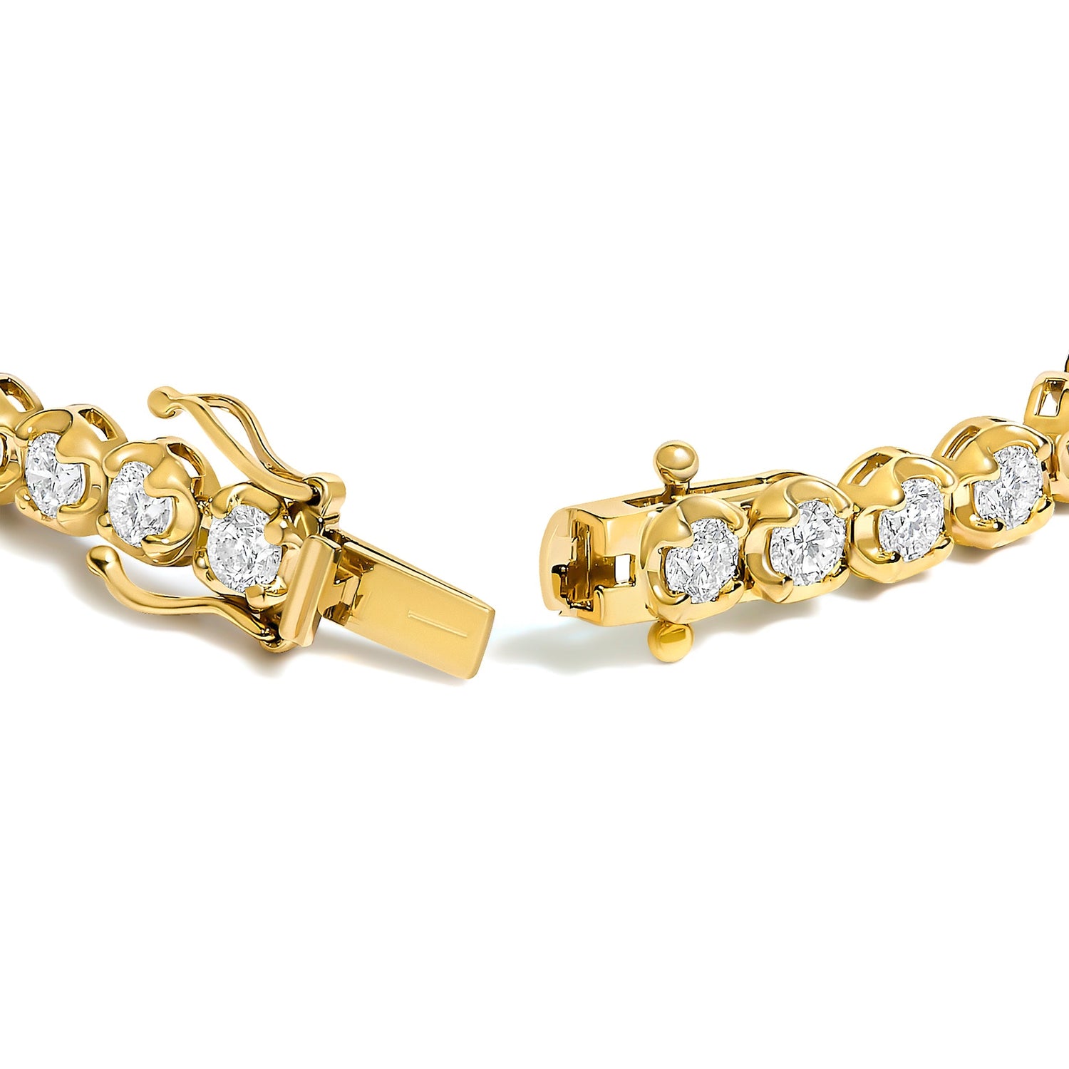 14K Yellow Gold 5.0 Cttw Diamond Scalloped Link Tennis Bracelet  DestGlow