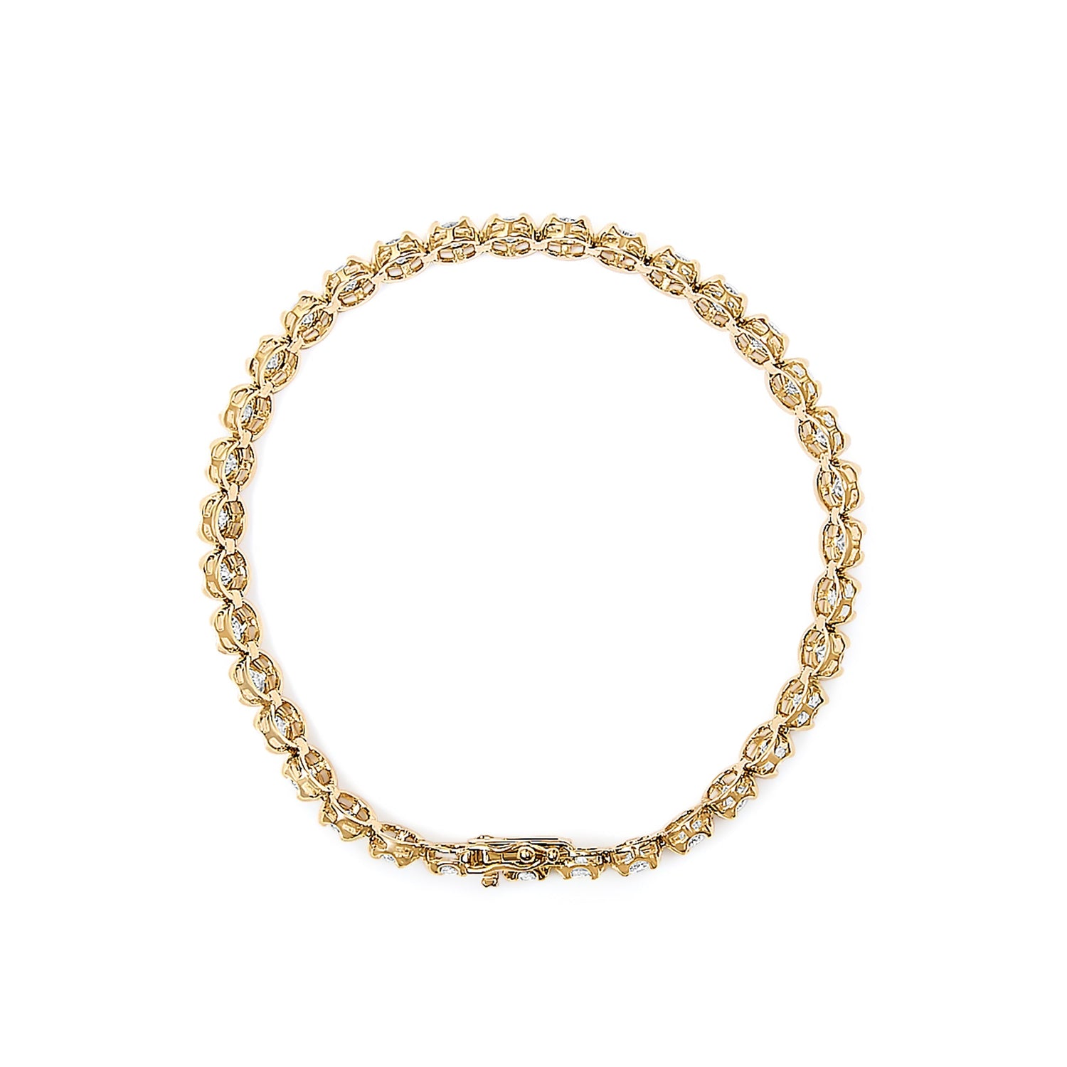 14K Yellow Gold 5.0 Cttw Diamond Scalloped Link Tennis Bracelet  DestGlow