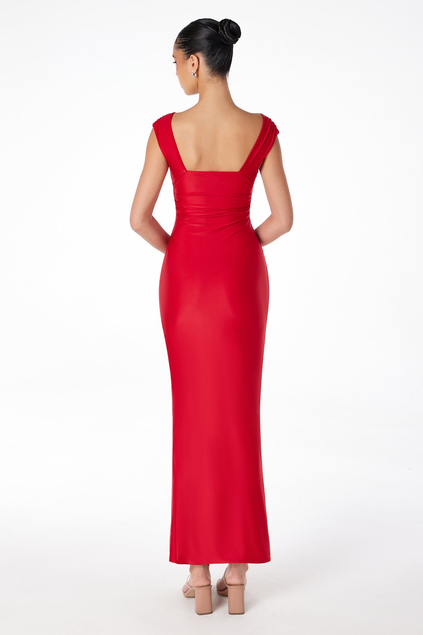 Astee T5000 Ankle Length Evening Gown V-Neckline Side Slit by DiscountDressShop