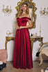 Amoris T612 Long A-Line Strapless Satin Semi-Formal Gown by DiscountDressShop