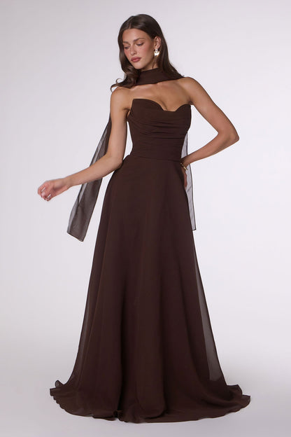 Ladivine Amoris T703 Dress Strapless A-Line Bridesmaid Gown - DestGlow