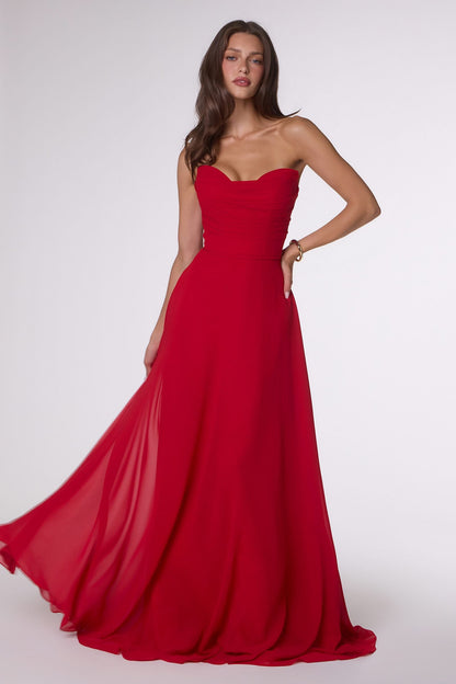 Ladivine Amoris T703 Dress Strapless A-Line Bridesmaid Gown - DestGlow