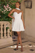 Amoris T709W Short Strapless Off White Chiffon Dress  DestGlow