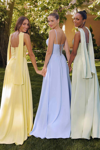 Amoris T711 Long Spaghetti Strap A-Line Chiffon Dress by DiscountDressShop