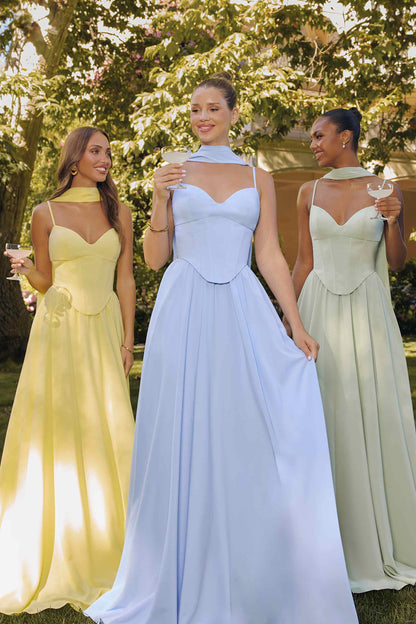 Amoris T711 Long Spaghetti Strap A-Line Chiffon Dress by DiscountDressShop