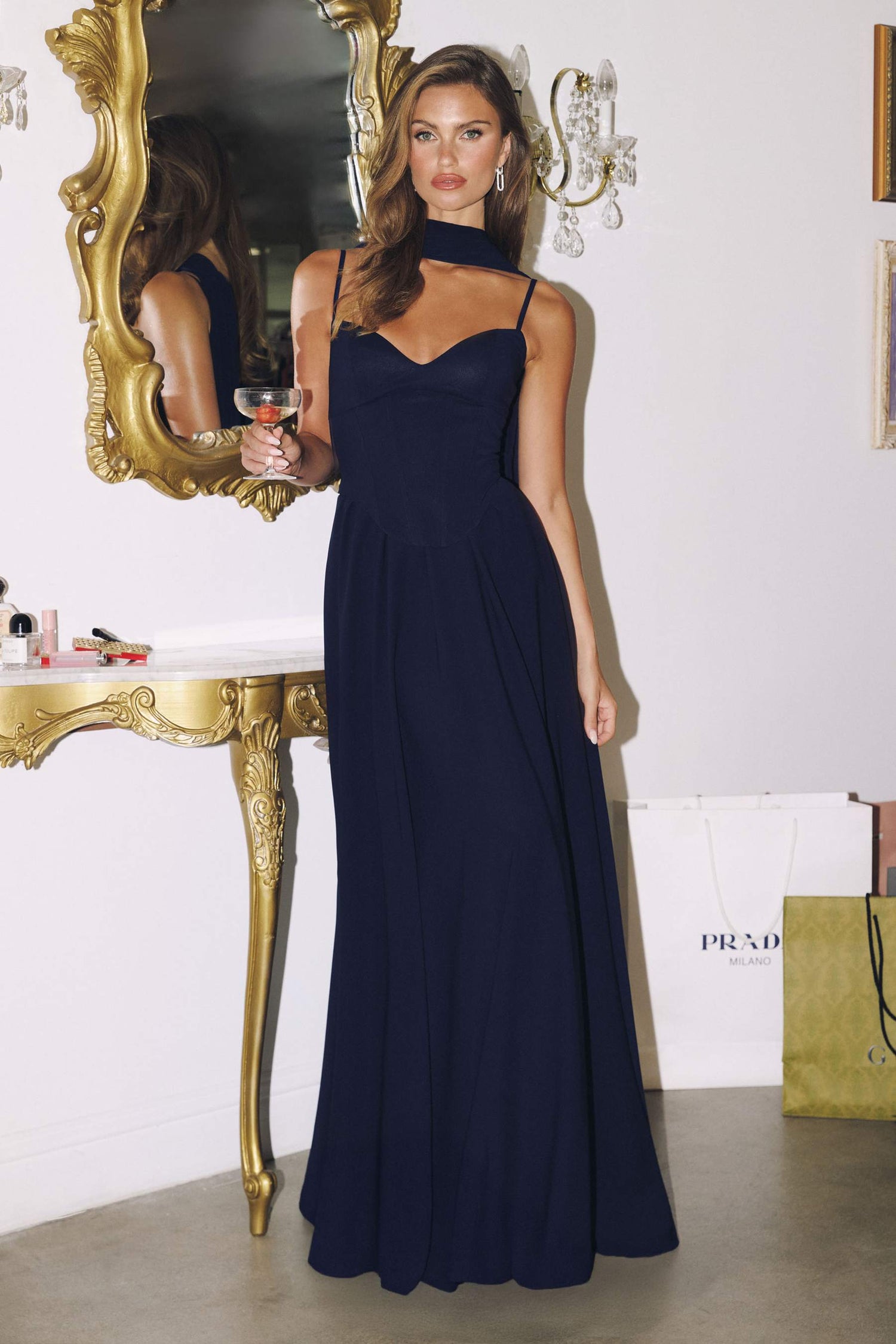 Amoris T711 Long Spaghetti Strap A-Line Chiffon Dress by DiscountDressShop