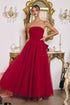 Amoris T712 Strapless Crepe Bodice A-Line Gown Layered Tulle Skirt by DiscountDressShop