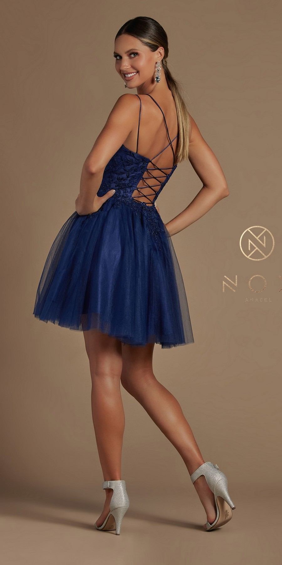 Nox Anabel T718 Short A-Line Corset Back Baby Doll Dress Tulle Skirt by DiscountDressShop