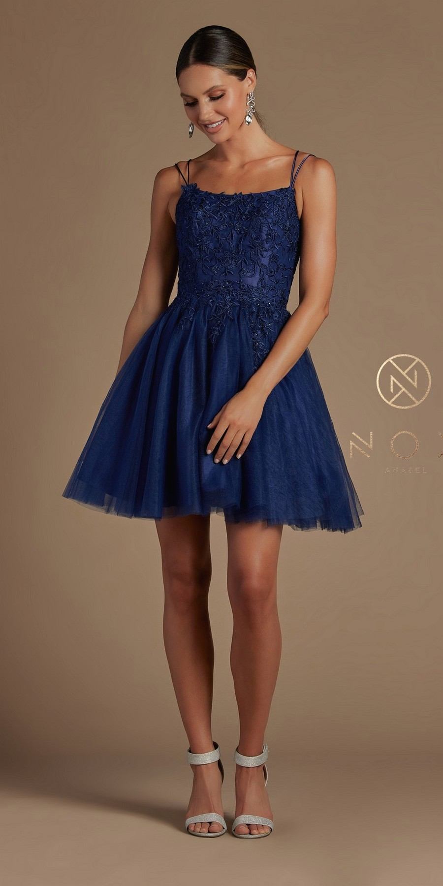 Nox Anabel T718 Short A-Line Corset Back Baby Doll Dress Tulle Skirt by DiscountDressShop