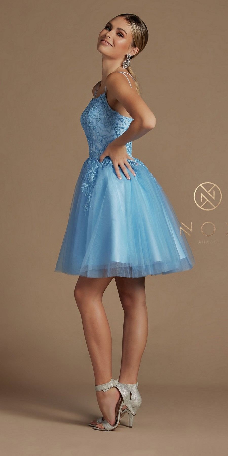 Nox Anabel T718 Short A-Line Corset Back Baby Doll Dress Tulle Skirt by DiscountDressShop