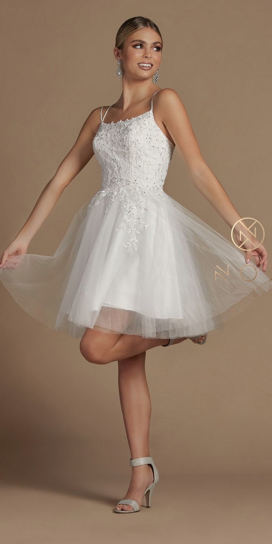 Nox Anabel T718 Short A-Line Corset Back Baby Doll Dress Tulle Skirt by DiscountDressShop