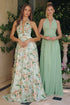 Amoris T719 Floral Printed A-Line Plunging Neckline Gown by DiscountDressShop