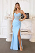 Amoris T722 Elegant Sweetheart Spaghetti Strap Corset Bodice Chiffon Gown by DiscountDressShop