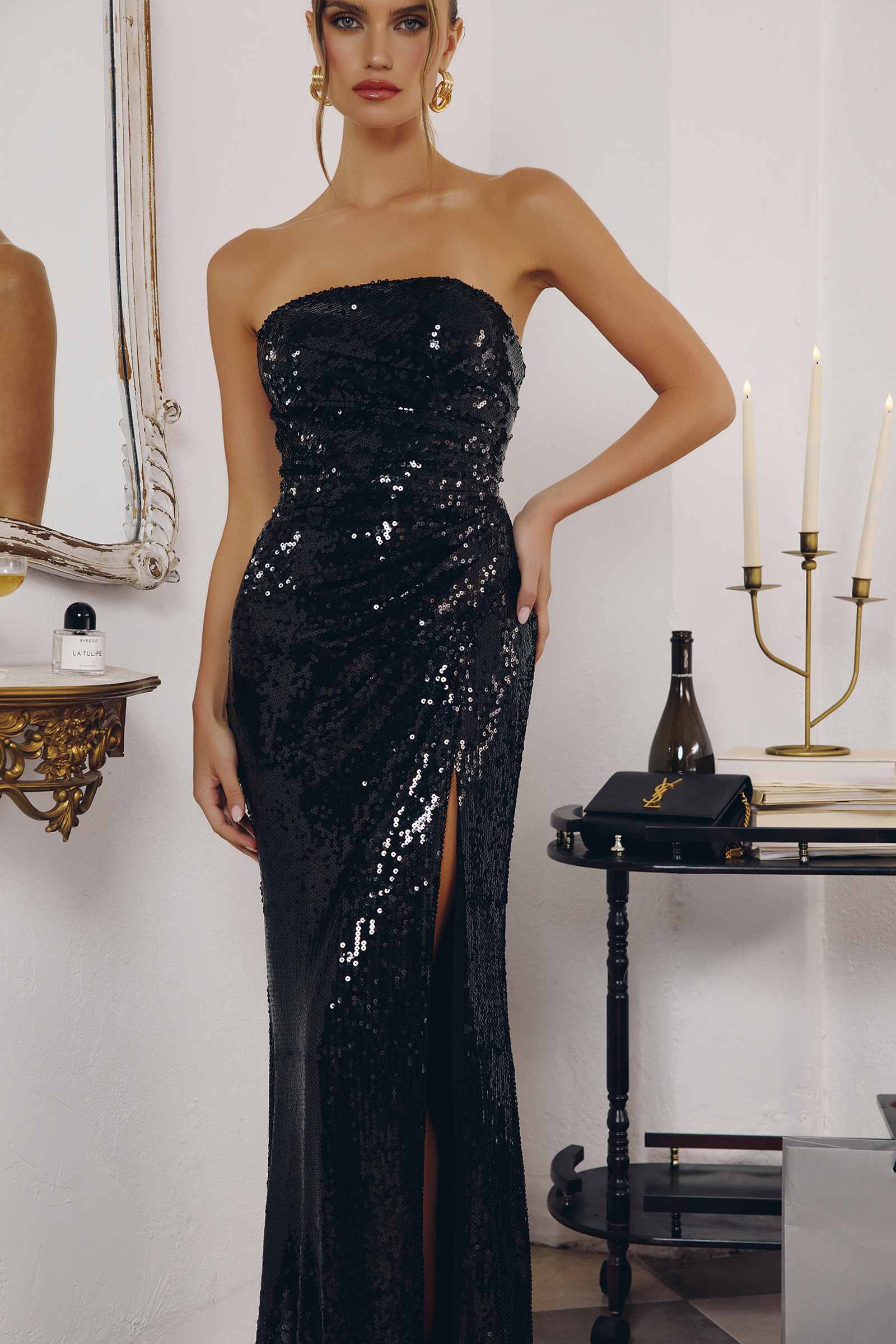 Amoris T724 Sleek Strapless Sequin Fitted Gown by DiscountDressShop