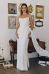 Amoris T726W Strapless Side Sash Chiffon Modern Bridal Gown by DiscountDressShop