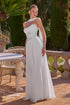 Amoris T741W Flowing A-Line Strapless Chiffon Off White Evening Gown by DiscountDressShop