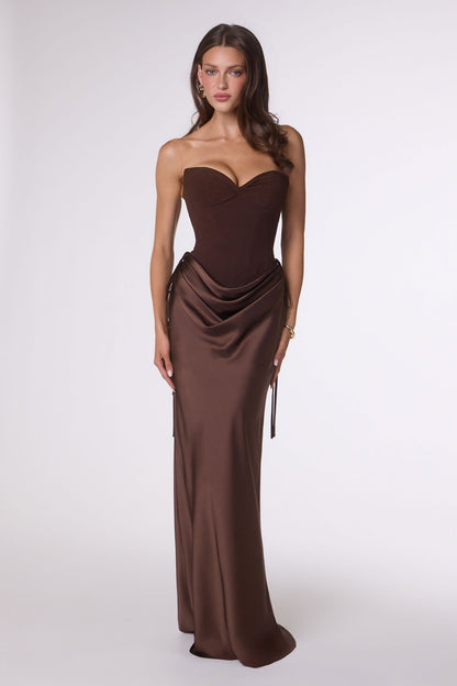 Amoris T747 Long Fitted Gown Convertible to Short Mini Dress