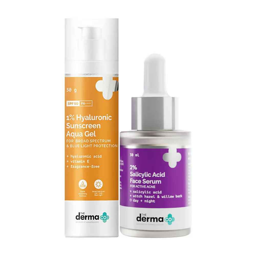 The Derma Co 1% Hyaluronic Sunscreen &amp; 2% Salicylic Face Serum Combo