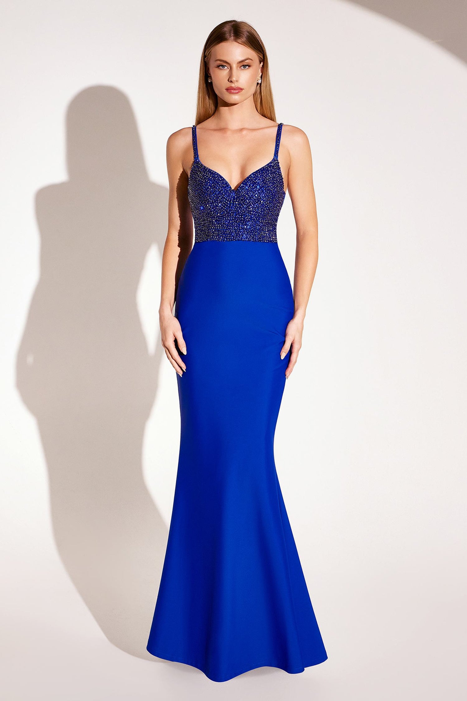 Ladivine Amoris T9002 Long Fitted Embellished Bodice Formal Gown by DiscountDressShop