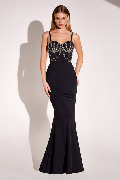 Ladivine Amoris T9003 Long Fitted Sweetheart Neck Evening Gown by DiscountDressShop