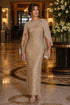 Amoris T906 Sequin Lace Gown Detachable Sheer Cape Overlay  DestGlow