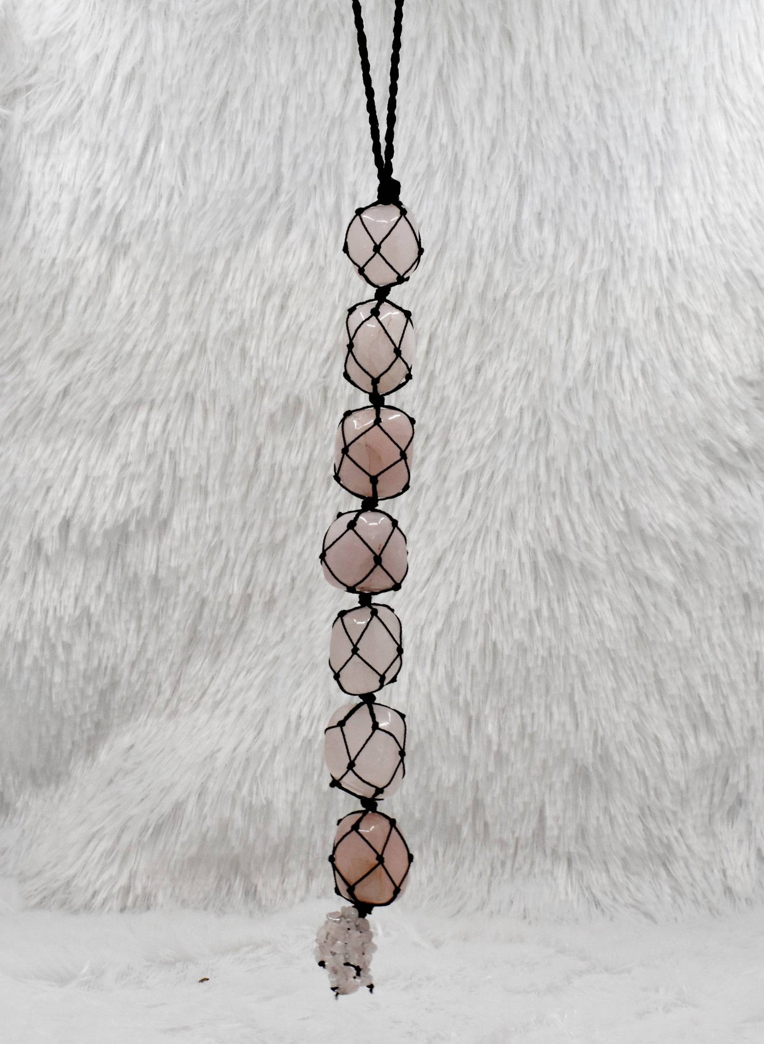 Rose Quartz Crystal Hanger, Car Accessories (Calming And Patience)  DestGlow