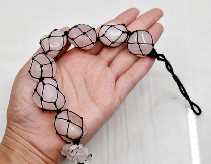 Rose Quartz Crystal Hanger, Car Accessories (Calming And Patience)  DestGlow