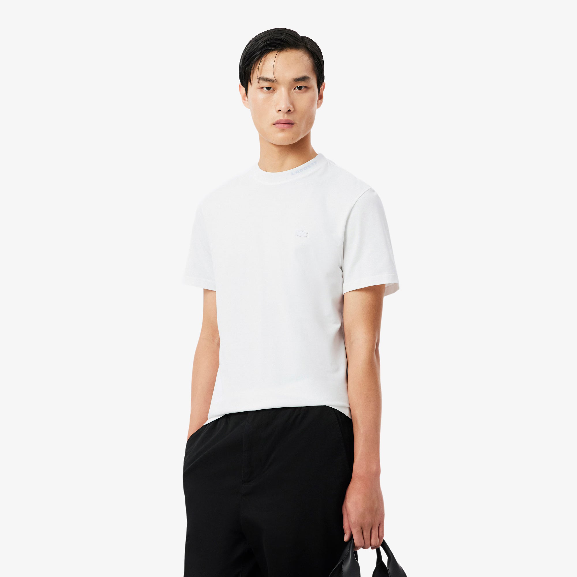 Lacoste Branded Pique Tee - White by Denim Exchange