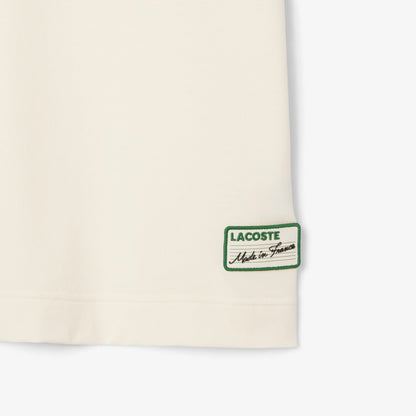 Lacoste Made in France Stripe Neck Tee - Cream by Denim Exchange