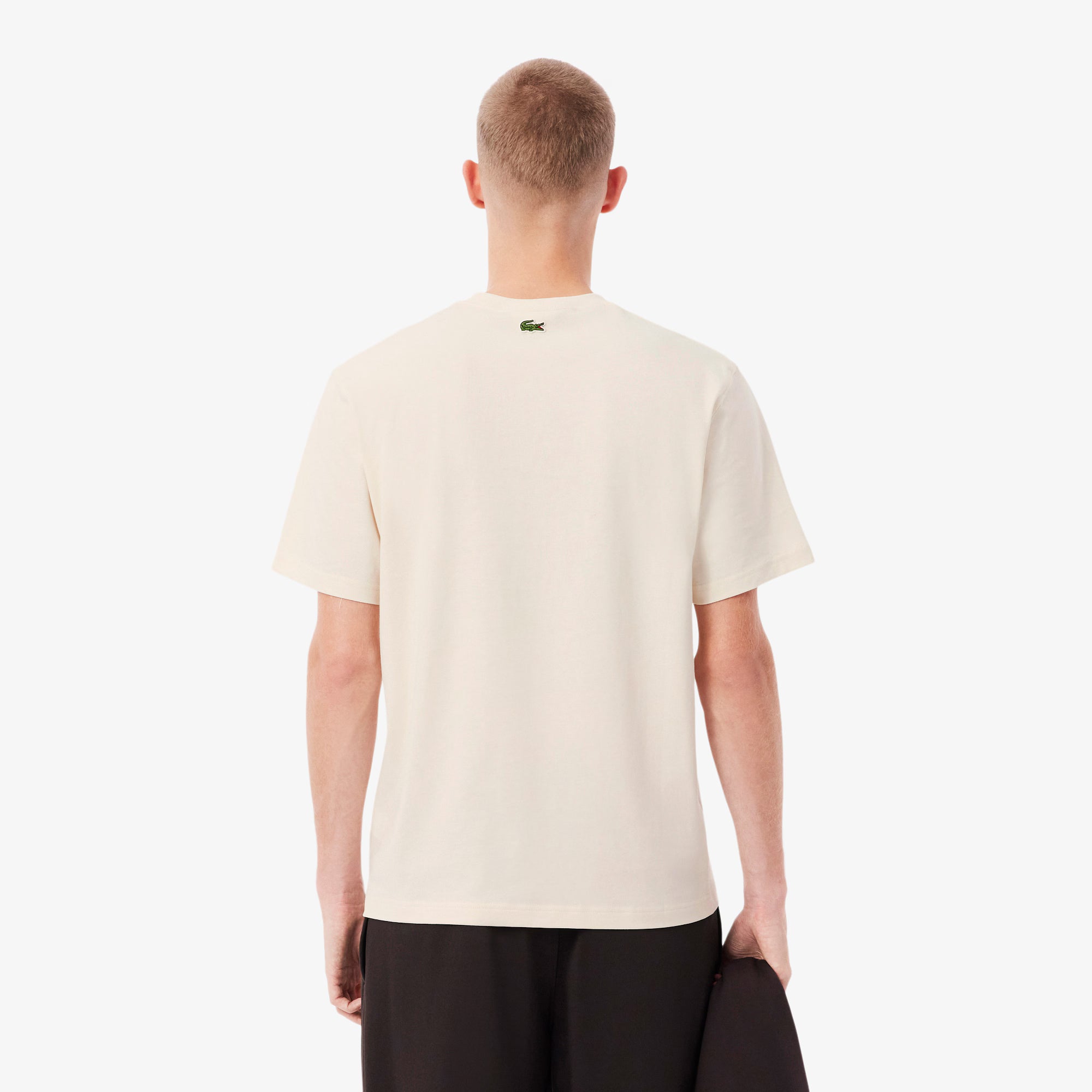 Lacoste Print Cotton Tee - Cream by Denim Exchange