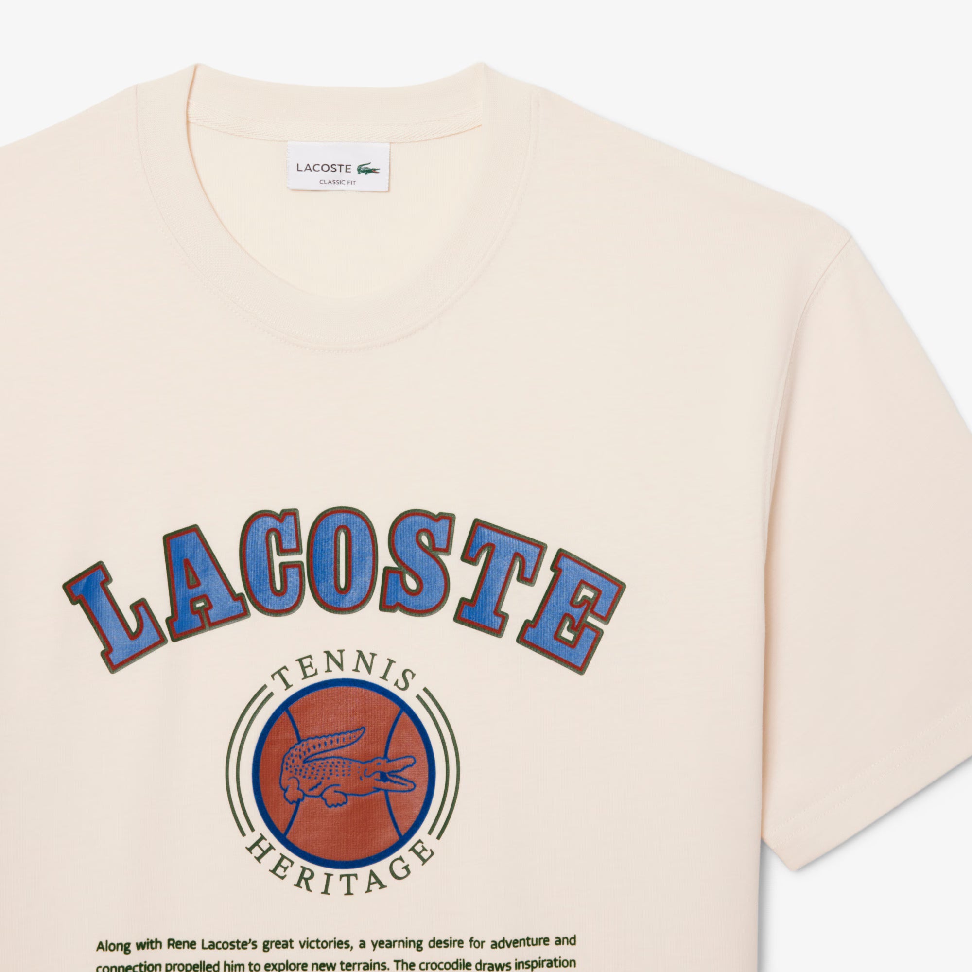 Lacoste Print Cotton Tee - Cream by Denim Exchange