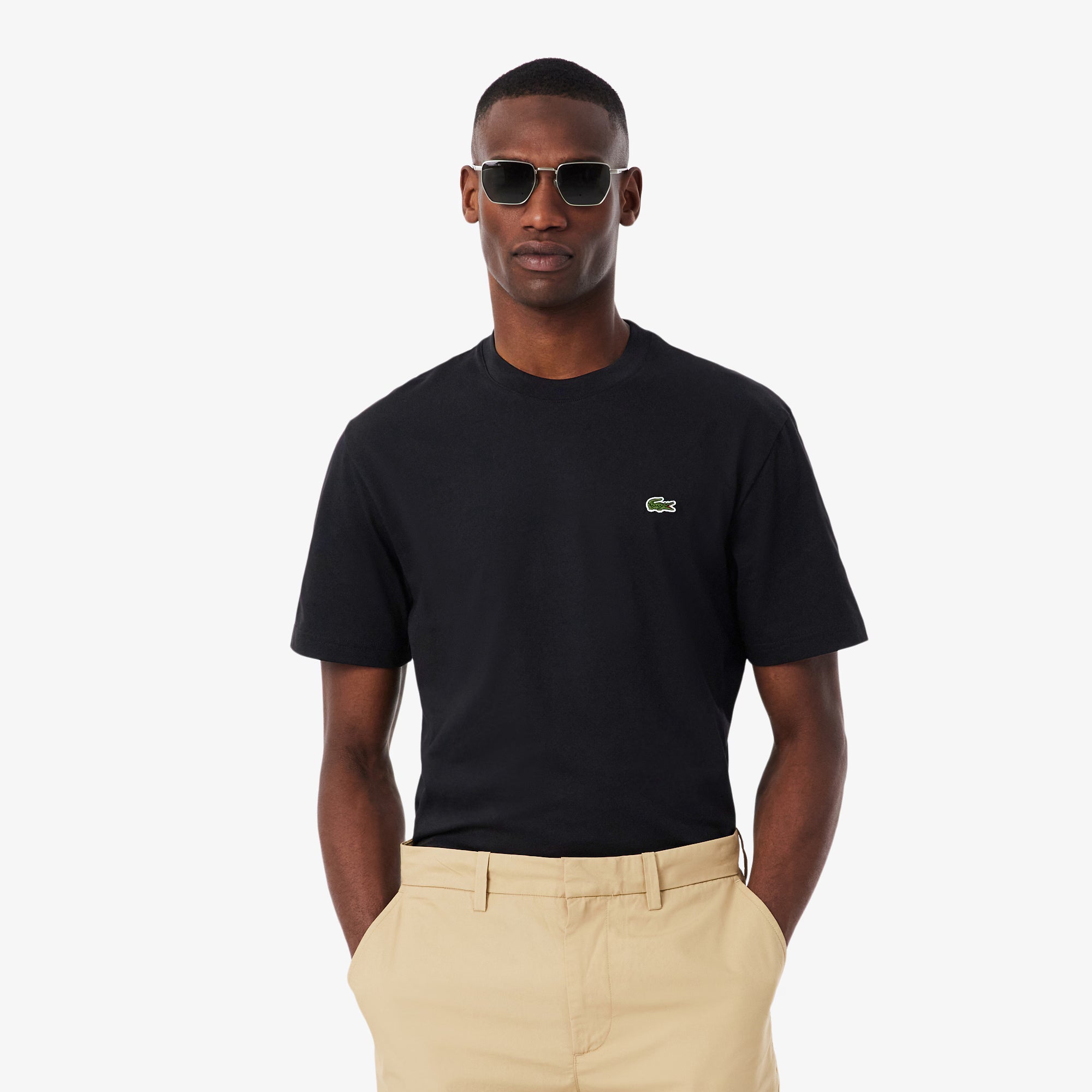 Lacoste Mens Cotton Tee - Black by Denim Exchange