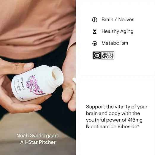 THORNE - NiaCel 400 - NAD Supplement - Nicotinamide Riboside - Support Healthy Aging, Cellular Energy Production, &amp; Sleep-Wake Cycle* - NSF Certified for Sport - Gluten Free - 60 Capsules- 60 Servings