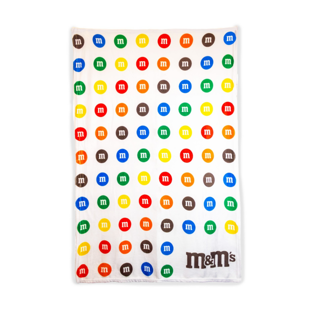 Throw Fleece Blanket M&amp;M White  DestGlow