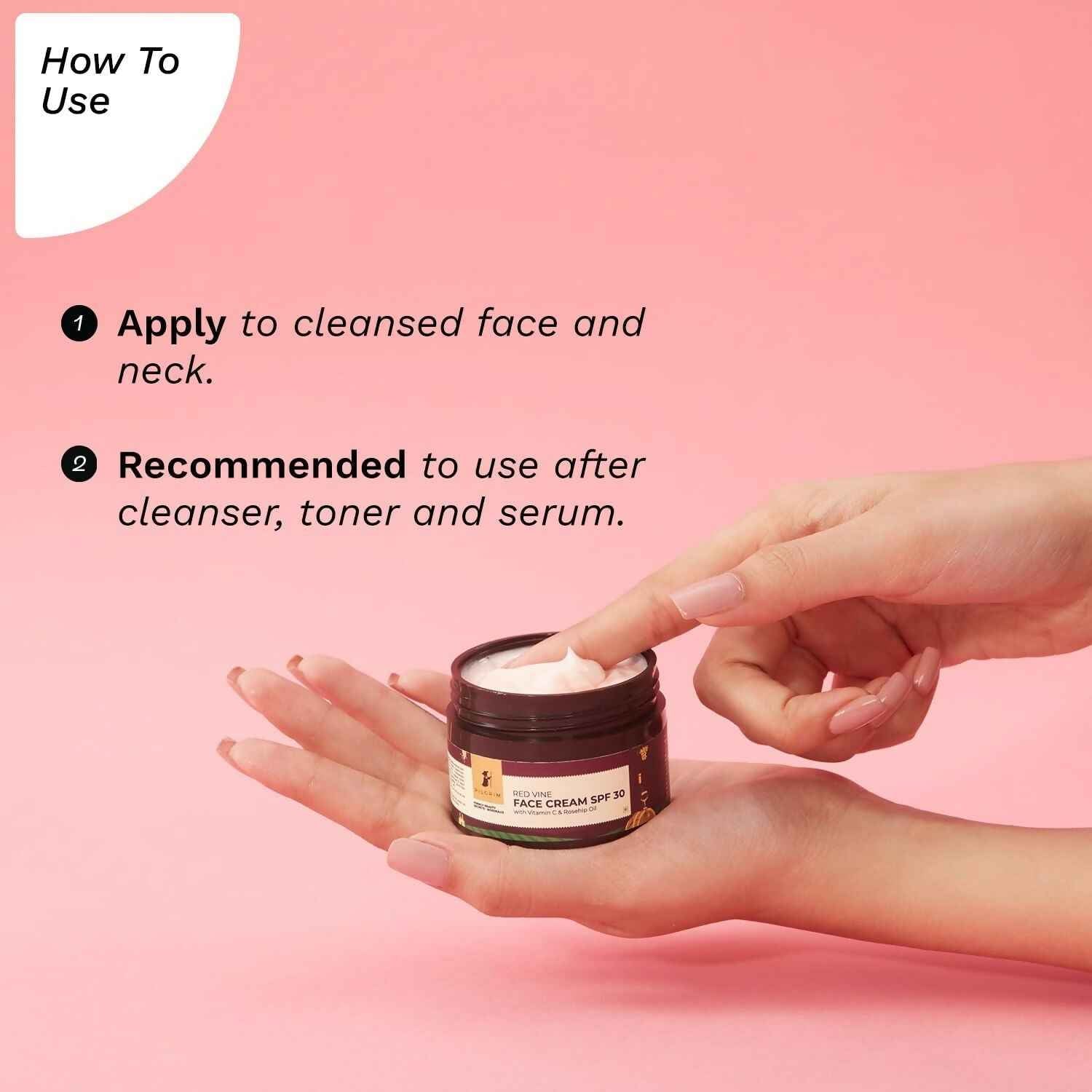 Pilgrim Red Vine Face Cream SPF 30 with Vitamin C &amp; Rosehip Oil (PA+++)