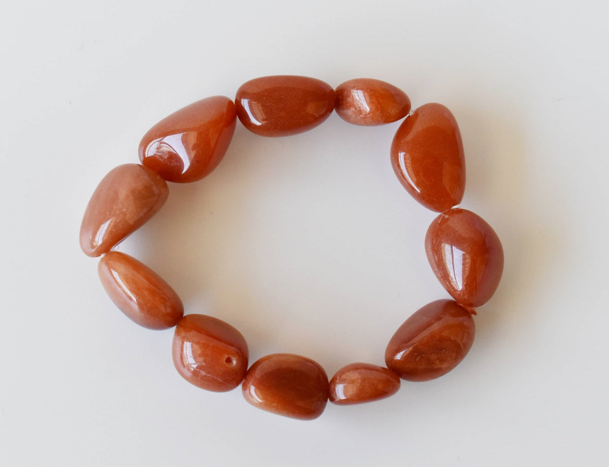 Red Aventurine Nugget Bracelet ~ Crystal Nuggets Jewelry  DestGlow