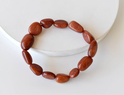 Red Aventurine Nugget Bracelet ~ Crystal Nuggets Jewelry  DestGlow