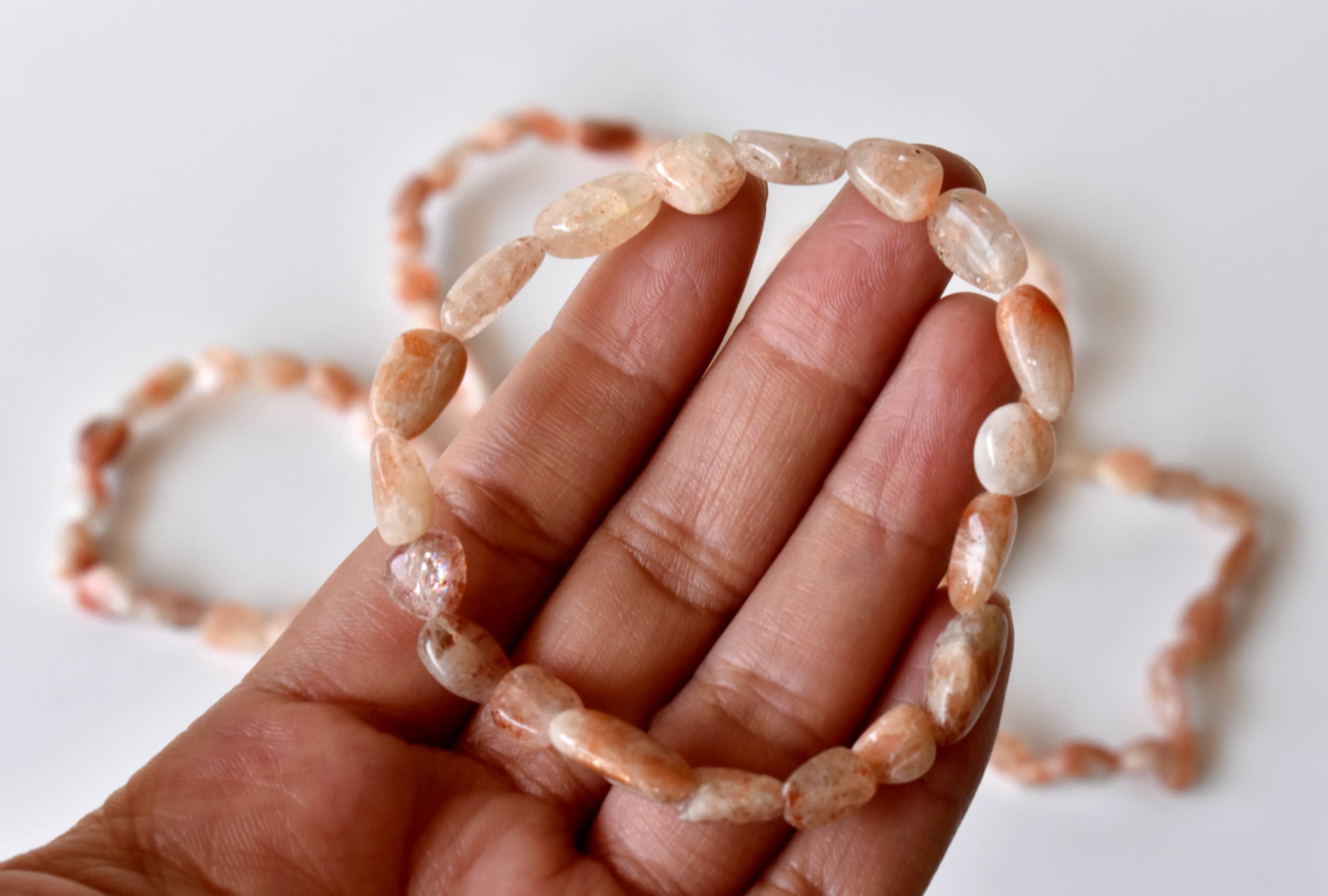 Sunstone Nugget Bracelet ~ Crystal Nuggets Jewelry  DestGlow