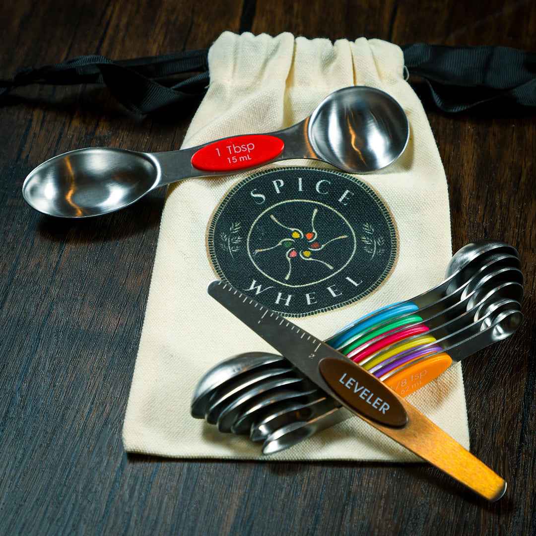 Magnetic Spoons with leveler and Canvas Gift Bag