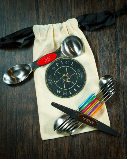 Magnetic Spoons with leveler and Canvas Gift Bag