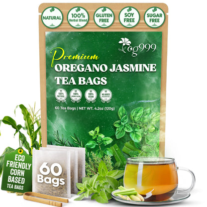 Premium Oregano Herbal Tea with Jasmine-Like Notes | Blend of Oregano, Thyme &amp; Lemongrass by FreshDrinkUS - Natural and Premium Herbal Tea