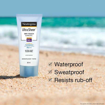Neutrogena Ultrasheer SPF50+ PA+++ Ultra Light Face Sunscreen For Dry &amp; Oily Skin Home+Travel Combo