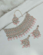 Joban Fashion Pink Stone Work Necklace Set