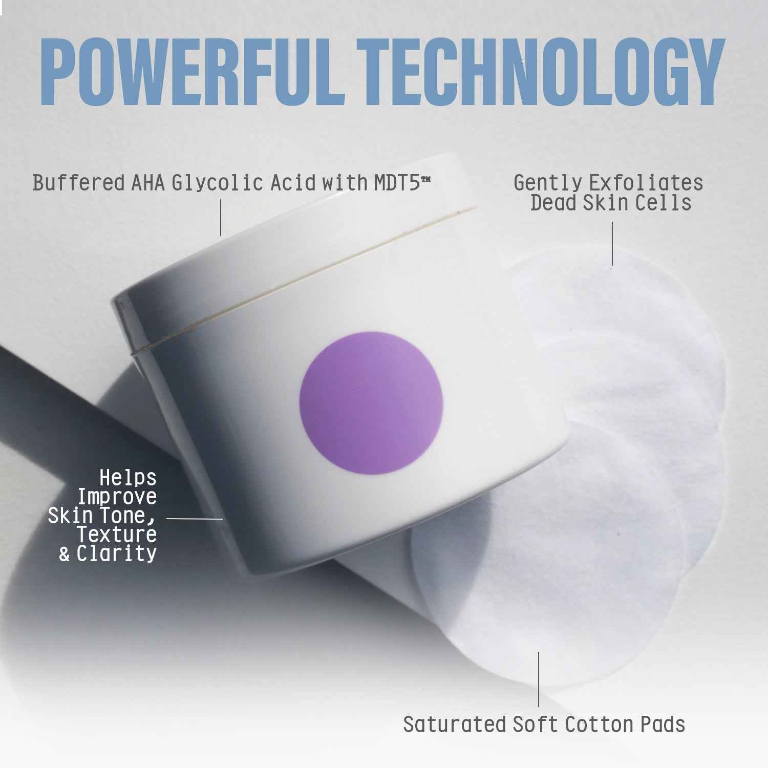 TRANSPORT Exfoliating Glycolic Acid Pads 50ct