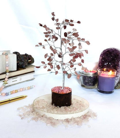 Gemstone Tree Strawberry Quartz Crystal Tree Of Life.