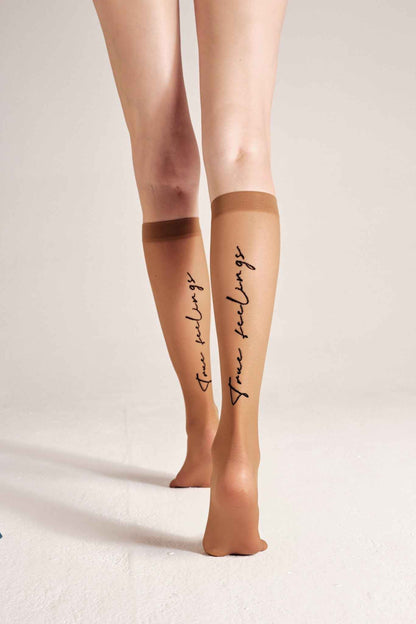 Fantasy Knee Highs Conte True Love - Elastic Band and Printed Design