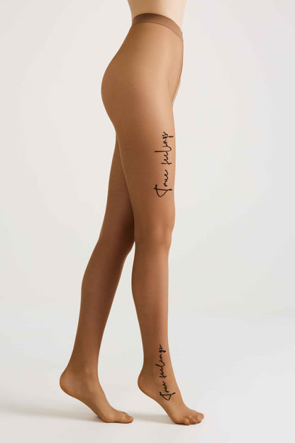 Fantasy Tights Conte True Love - Tattoo Style Print