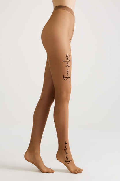 Fantasy Tights Conte True Love - Tattoo Style Print 